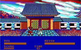 In game image of Street Fighter on the Microsoft DOS.