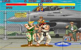 In game image of Street Fighter II on the Microsoft DOS.