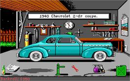In game image of Street Rod on the Microsoft DOS.