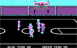 In game image of Street Sports Basketball on the Microsoft DOS.