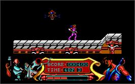 In game image of Strider on the Microsoft DOS.