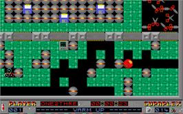 In game image of Supaplex on the Microsoft DOS.