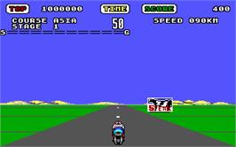 In game image of Super Hang-On on the Microsoft DOS.