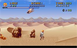 In game image of Super Star Wars on the Microsoft DOS.