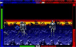 In game image of T2 -  The Arcade Game on the Microsoft DOS.