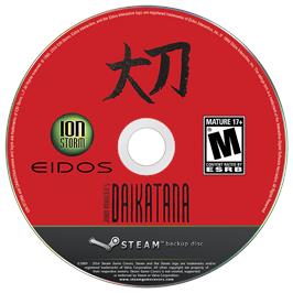Box cover for Daikatana on the Microsoft Windows.