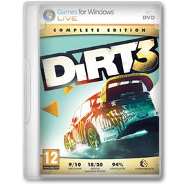 Box cover for DiRT 3 on the Microsoft Windows.