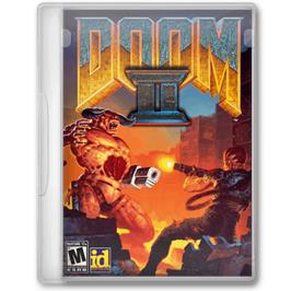 Box cover for Doom II on the Microsoft Windows.
