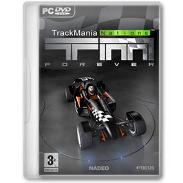 Box cover for TrackMania Nations Forever on the Microsoft Windows.