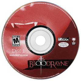 Artwork on the Disc for Bloodrayne on the Microsoft Windows.