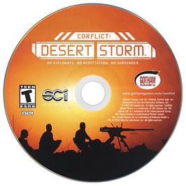 Artwork on the Disc for Conflict Desert Storm on the Microsoft Windows.