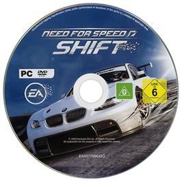 Artwork on the Disc for Need for Speed Shift on the Microsoft Windows.