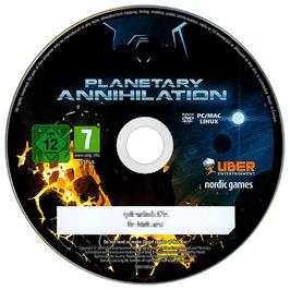 Artwork on the Disc for Planetary Annihilation on the Microsoft Windows.