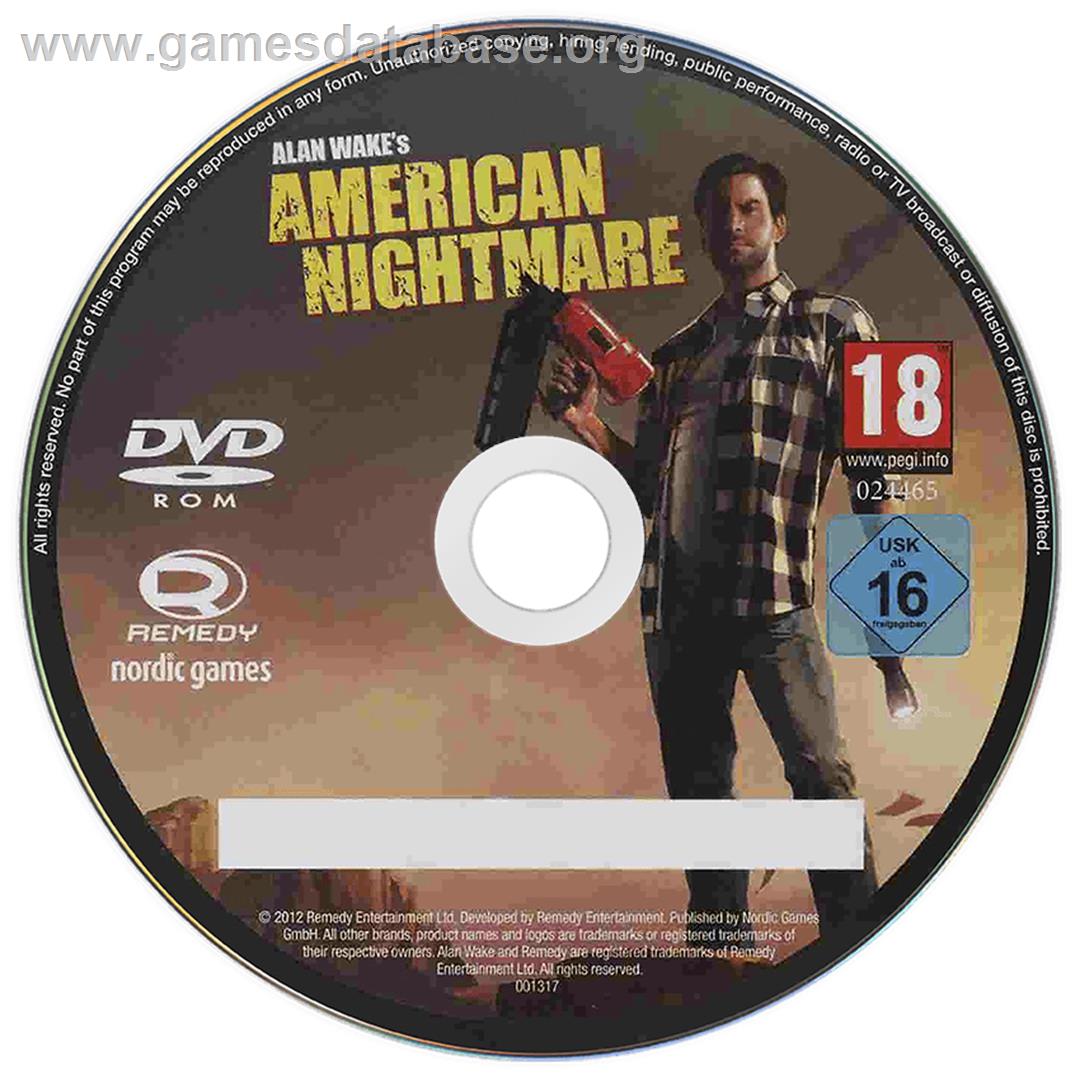 Alan Wake's American Nightmare - Microsoft Windows - Artwork - Disc