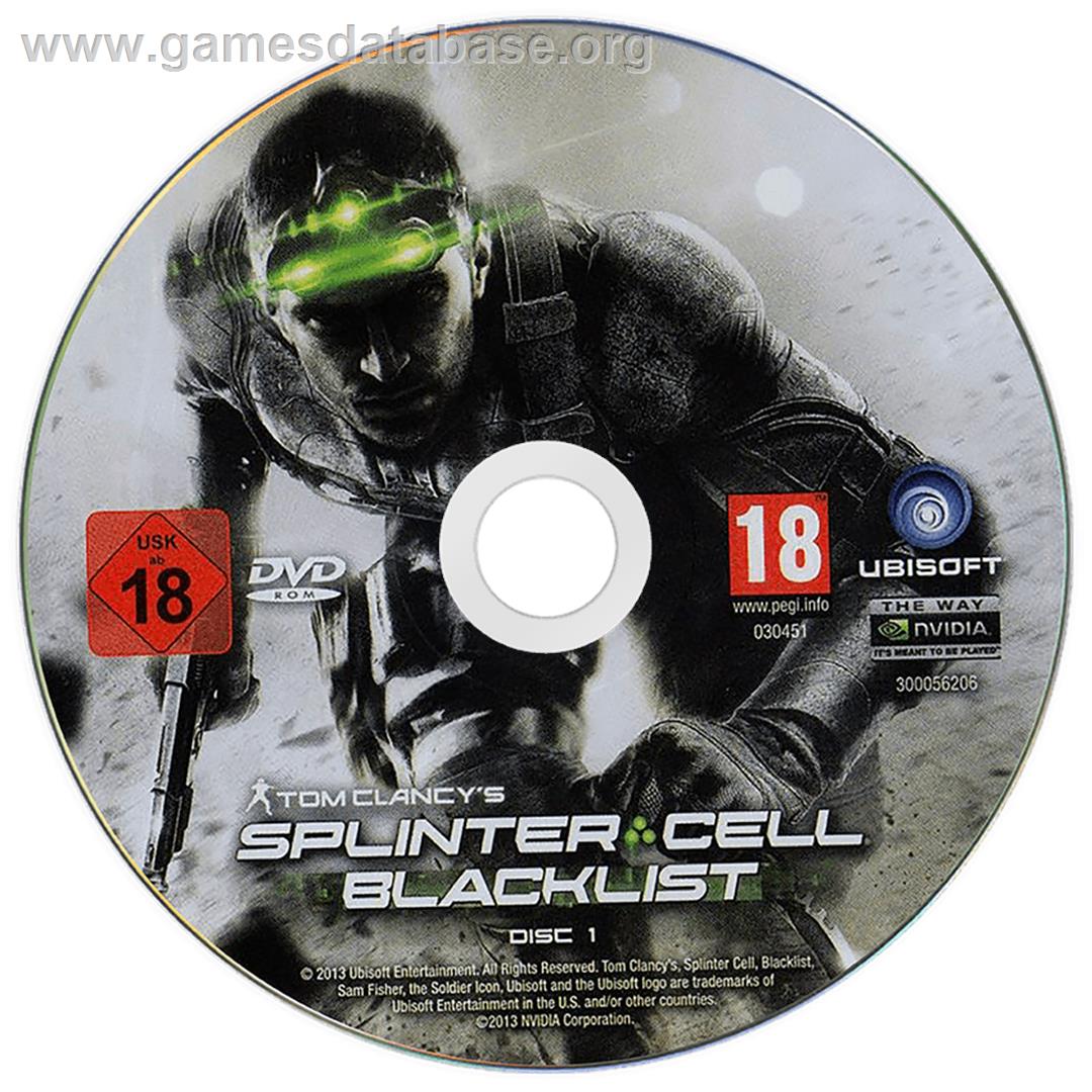 Tom Clancys Splinter Cell Blacklist - Microsoft Windows - Artwork - Disc