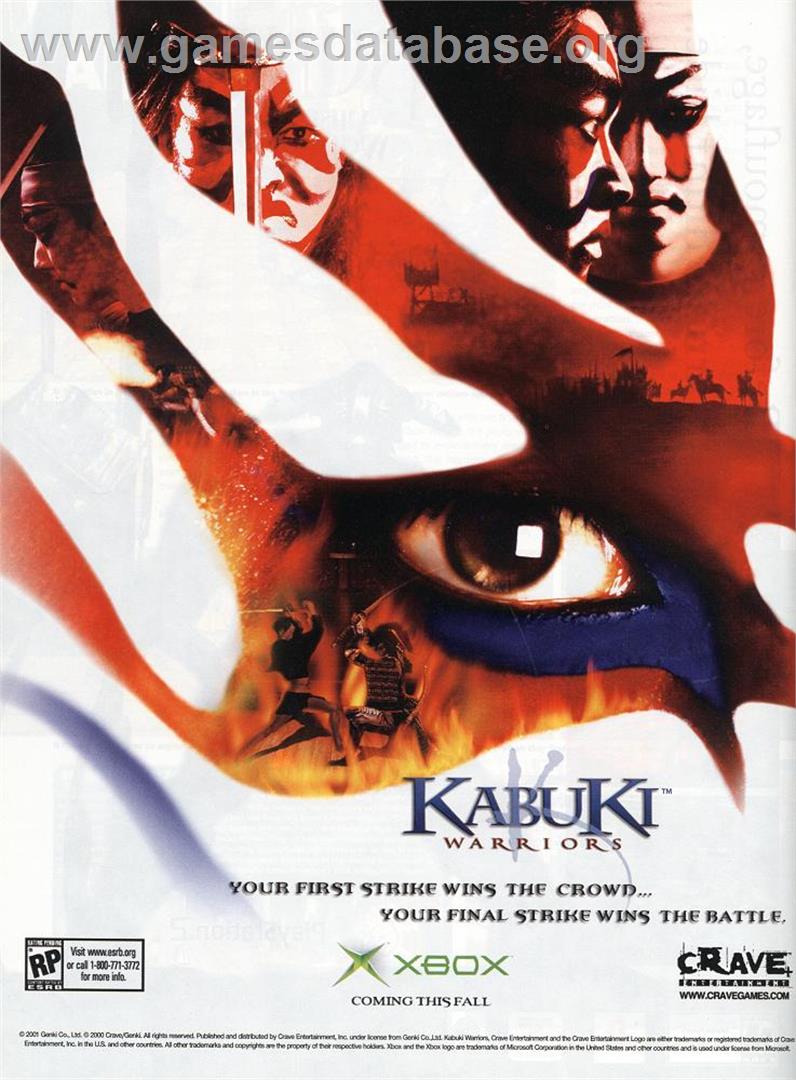 Kabuki Warriors - Microsoft Xbox - Artwork - Advert