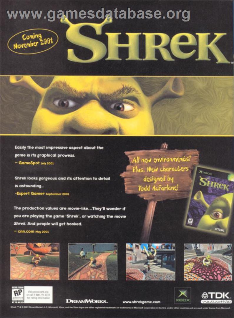 Shrek - Microsoft Xbox - Artwork - Advert