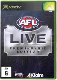 Box cover for AFL Live Premiership Edition on the Microsoft Xbox.