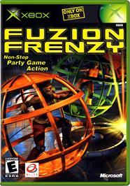 Box cover for Fuzion Frenzy on the Microsoft Xbox.