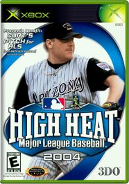 Box cover for High Heat Major League Baseball 2004 on the Microsoft Xbox.
