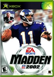 Box cover for Madden NFL 2002 on the Microsoft Xbox.