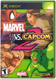 Box cover for Marvel vs. Capcom 2 on the Microsoft Xbox.