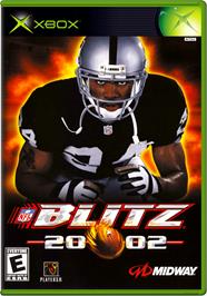 Box cover for NFL Blitz 20-02 on the Microsoft Xbox.