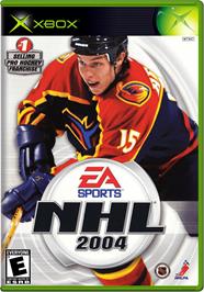 Box cover for NHL 2004 on the Microsoft Xbox.