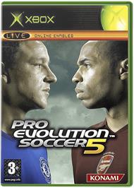 Box cover for Pro Evolution Soccer 5 on the Microsoft Xbox.