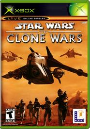 Box cover for Star Wars: The Clone Wars on the Microsoft Xbox.