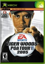 Box cover for Tiger Woods PGA Tour 2005 on the Microsoft Xbox.