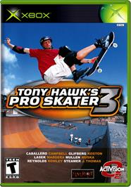 Box cover for Tony Hawk's Pro Skater 3 on the Microsoft Xbox.