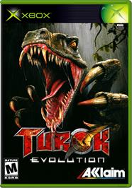 Box cover for Turok: Evolution on the Microsoft Xbox.