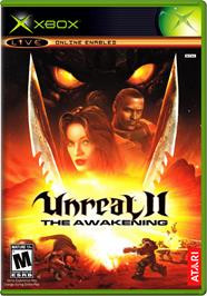 Box cover for Unreal II: The Awakening on the Microsoft Xbox.