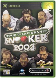 Box cover for World Championship Snooker 2003 on the Microsoft Xbox.