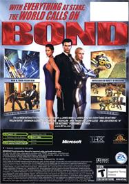 Box back cover for 007: Everything or Nothing on the Microsoft Xbox.