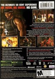 Box back cover for 50 Cent: Bulletproof on the Microsoft Xbox.
