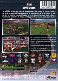 Box back cover for AFL Live 2004 on the Microsoft Xbox.