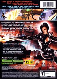 Box back cover for Aeon Flux on the Microsoft Xbox.