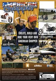 Box back cover for American Chopper on the Microsoft Xbox.