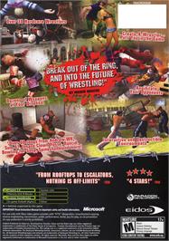 Box back cover for Backyard Wrestling: Don't Try This at Home on the Microsoft Xbox.