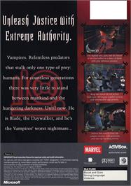 Box back cover for Blade 2 on the Microsoft Xbox.