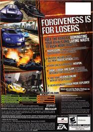 Box back cover for Burnout Revenge on the Microsoft Xbox.