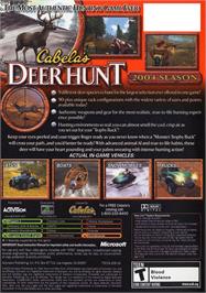 Box back cover for Cabela's Deer Hunt: 2004 Season on the Microsoft Xbox.