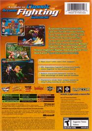 Box back cover for Capcom Fighting Evolution on the Microsoft Xbox.