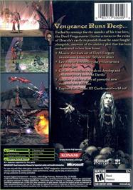 Box back cover for Castlevania: Curse of Darkness on the Microsoft Xbox.