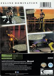 Box back cover for Catwoman on the Microsoft Xbox.