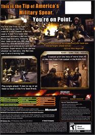 Box back cover for Close Combat: First to Fight on the Microsoft Xbox.