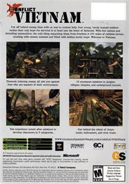 Box back cover for Conflict: Vietnam on the Microsoft Xbox.