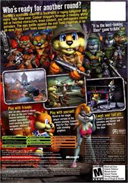 Box back cover for Conker: Live & Reloaded on the Microsoft Xbox.